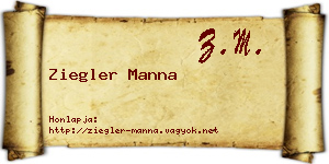 Ziegler Manna névjegykártya